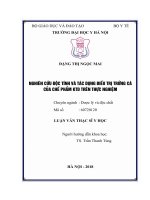 NGHIÊN cứu độc TÍNH và tác DỤNG điều TRỊ TRỨNG cá của CHẾ PHẨM KTD TRÊN THỰC NGHIỆM 