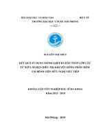 KẾT QUẢ sử DỤNG MẢNH GHÉP DA dầy TOÀN lớp lấy từ nếp lằn bẹn điều TRỊ KHUYẾT HỔNG PHẦN mềm tại BỆNH VIỆN hữu NGHỊ VIỆT TIỆP 