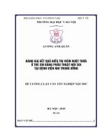 ĐÁNH GIÁ kết QUẢ điều TRỊ VIÊM RUỘT THỪA ở TRẺ EM BẰNG PHẪU THUẬT nội SOI tại BỆNH VIỆN NHI TRUNG ƯƠNG 