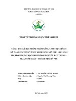 CÔNG tác xã hội NHÓM NHẰM NÂNG CAO THỰC HÀNH kỹ NĂNG AN TOÀN về sức KHỎE SINH sản CHO học SINH TRƯỜNG TRUNG học PHỔ THÔNG NGUYỄN tất THÀNH – QUẬN cầu GIẤY – THÀNH PHỐ hà nội 