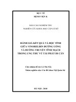 ĐÁNH GIÁ kết QUẢ và độc TÍNH GIỮA VINORELBIN ĐƯỜNG UỐNG và ĐƯỜNG TRUYỀN TĨNH MẠCH TRONG UNG THƯ vú tái PHÁT DI căn 