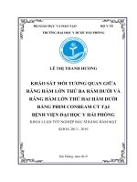 KHẢO sát mối TƯƠNG QUAN GIỮA RĂNG hàm lớn THỨ BA hàm dưới và RĂNG hàm lớn THỨ HAI hàm dưới BẰNG PHIM CONBEAM CT tại BỆNH VIỆN đại học y hải PHÒNG 