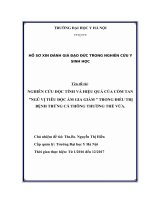 NGHIÊN cứu độc TÍNH và HIỆU QUẢ của cốm TAN  ”NGŨ vị TIÊU độc ẩm GIA GIẢM ” TRONG điều TRỊ BỆNH TRỨNG cá THÔNG THƯỜNG THỂ vừa 