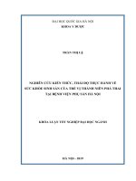 NGHIÊN cứu KIẾN THỨC, THÁI độ THỰC HÀNH về sức KHỎE SINH sản của TRẺ vị THÀNH NIÊN PHÁ THAI tại BỆNH VIỆN PHỤ sản hà nội 
