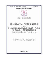 NGHIÊN cứu tổn THƯƠNG ĐỘNG MẠCH VÀNH ở BỆNH NHÂN KAWASAKI KHÔNG đáp ỨNG với TRUYỀN IMMUNOGLOBULIN tại BỆNH VIỆN NHI TRUNG ƯƠNG 