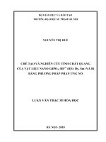 CHẾ tạo và NGHIÊN cứu TÍNH CHẤT QUANG của vật LIỆU NANO GdPO4 RE3+ (RE= dy, sm) và bi BẰNG PHưƠNG PHÁP PHẢN ỨNG nổ 