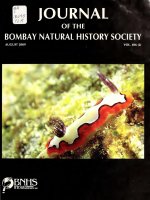JOURNAL OF THE BOMBAY NATURAL HISTORY SOCIETY AUGUST 2009 VOL 106 (2)