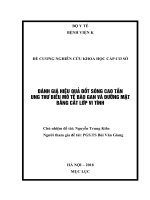 ĐÁNH GIÁ HIỆU QUẢ đốt SÓNG CAO tần UNG THƯ BIỂU mô tế bào GAN và ĐƯỜNG mật BẰNG cắt lớp VI TÍNH 