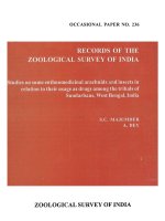 Studies on some enthnomedicinal arachnids and ~nsects in relation to their usage as drugs among the tribals of Sundarbans, West Bengal, India