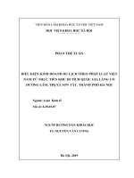 (Luận văn thạc sĩ) Điều kiện kinh doanh du lịch theo pháp luật Việt Nam từ thực tiễn khu di tích làng cổ Đường Lâm, thị xã Sơn Tây, Thành phố Hà Nội