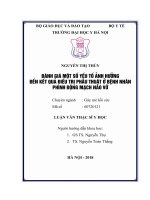 ĐÁNH GIÁ một số yếu tố ẢNH HƯỞNG đến kết QUẢ điều TRỊ PHẪU THUẬT ở BỆNH NHÂN PHÌNH ĐỘNG MẠCH não vỡ 