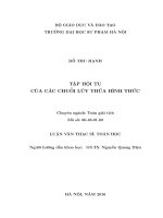 TẬP hội tụ của các CHUỖI lũy THỪA HÌNH THỨC 