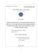 Khảo sát một sô yếu tố ảnh hưởng đến tính chất hóa lý của vật liệu polyme nanocompozit trên cơ sở nhựa polyamit 6, nhựa polycacbonat và ống cacbon nano đa tường
