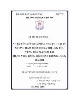 NHẬN xét kết QUẢ PHẪU THUẬT HOẠI tử XƯƠNG hàm dưới DO xạ TRỊ UNG THƯ VÙNG đầu mặt cổ tại BỆNH VIỆN RĂNG hàm mặt TRUNG ƯƠNG hà nội 