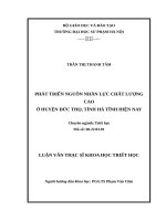 PHÁT TRIỂN NGUỒN NHÂN lực CHẤT LƯỢNG CAO ở HUYỆN đức THỌ, TỈNH hà TĨNH HIỆN NAY 