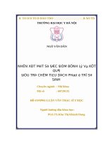 NHẬN xét một số đặc điểm BỆNH lý và kết QUẢ điều TRỊ CHẬM TIÊU DỊCH PHỔI ở TRẺ sơ SINH 