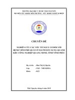 NGHIÊN cứu các yếu tố NGUY cơ đối với BỆNH VIÊM PHẾ QUẢN ở NGƯỜI dân XUNG QUANH KHU CÔNG NGHIỆP QUANG MINH, TỈNH VĨNH PHÚC 