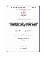THỰC TRẠNG sử DỤNG CÔNG TRÌNH vệ SINH PHÚC lợi tại nơi làm VIỆC ở một số LÀNG NGHỀ MIỀN bắc VIỆT NAM năm 2018 và một số yếu tố LIÊN QUAN 