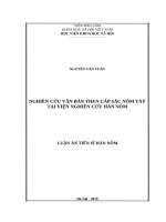 Nghiên cứu văn bản then cấp sắc nôm tày tại viện nghiên cứu hán nôm