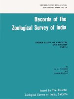 SPIDER FAUNA OF CALCUTTA AND VICINITY PARTI
