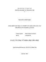 TỔNG hợp NANO mno2 và NGHIÊN cứu KHẢ NĂNG xúc tác CHO PHẢN ỨNG OXI hóa m XYLEN 