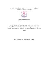 ĐÁNH GIÁ HIỆU QUẢ điều TRỊ của ACTEMRA TRÊN BỆNH NHÂN VIÊM KHỚP tự PHÁT THIẾU NIÊN THỂ đa KHỚP 