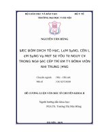ĐẶC điểm DỊCH tễ học, lâm SÀNG, cận lâm SÀNG và một số yếu tố NGUY cơ TRONG NGỘ độc cấp TRẺ EM tại BỆNH VIỆN NHI TRUNG ƯƠNG 