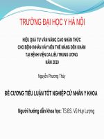 HIỆU QUẢ tư vấn NÂNG CAO NHẬN THỨC CHO BỆNH NHÂN vảy nến THỂ MẢNG đến KHÁM tại BỆNH VIỆN DA LIỄU TRUNG ƯƠNG năm 2019 