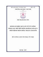 ĐÁNH GIÁ HIệU QUả gây tê tủy SốNG CHọN lọc một bên BằNG ROPIVACAIN 0,5% TRÊN BệNH NHÂN PHẫU THUậT CHI dưới 