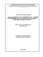 Quản lý đào tạo trình độ trung cấp theo tiếp cận năng lực hướng tới việc làm tt tiếng anh