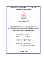 KHẢO sát NỒNG độ β2 MICROGLOBULIN HUYẾT THANH và một số yếu tố LIÊN QUAN ở BỆNH NHÂN VIÊM THẬN LUPUS 