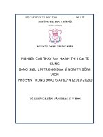 NGHIÊN cứu THAY đổi HÌNH THÁI cổ tử CUNG BẰNG SIÊU âm TRONG dọa đẻ NON tại BỆNH VIỆN PHỤ sản TRUNG ƯƠNG GIAI đoạn (2019 2020) 