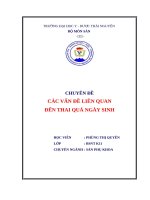 CÁC vấn đề LIÊN QUAN đến THAI QUÁ NGÀY SINH 