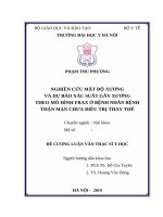 NGHIÊN cứu mật độ XƯƠNG và dự báo xác SUẤT gãy XƯƠNG THEO mô HÌNH FRAXỞ BỆNH NHÂN BỆNH THẬN mạn CHƯA điều TRỊ THAY THẾ 