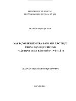 XÂY DỰNG đề KIỂM TRA ĐÁNH GIÁ xác THỰC TRONG dạy học CHƯƠNG “các ĐỊNH LUẬT bảo TOÀN”   vật lí 10 