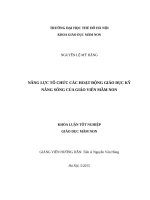 NĂNG LỰC TỔ CHỨC CÁC HOẠT ĐỘNG GIÁO DỤC KỸ NĂNG SỐNG CỦA GIÁO VIÊN MẦM NON