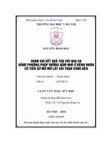 ĐÁNH GIÁ kết QUẢ tán sỏi QUA DA BẰNG PHƯƠNG PHÁP ĐƯỜNG hầm NHỎ ở BỆNH NHÂN có TIỀN sử mổ mở lấy sỏi THẬN CÙNG bên 