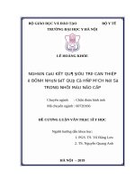 NGHIÊN cứu kết QUẢ điều TRỊ CAN THIỆP ở BỆNH NHÂN đột QUỴ có hẹp MẠCH nội sọ TRONG NHỒI máu não cấp 