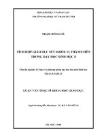 TÍCH hợp GIÁO dục sức KHỎE vị THÀNH NIÊN TRONG dạy học SINH học 