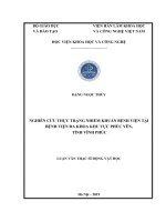 Nghiên cứu thực trạng nhiễm khuẩn bệnh viện tại bệnh viện Đa khoa khu vực Phúc Yên, tỉnh Vĩnh Phúc