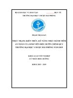 THỰC TRẠNG KIẾN THỨC, kỹ NĂNG THỰC HÀNH TIÊM AN TOÀN của SINH VIÊN điều dưỡn CHÍNH QUY TRƯỜNG đại học y dược hải PHÒNG năm 2019 