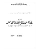 Đề tài nghiên cứu khoa học Đánh giá kết quả ứng dụng hệ thống đọc mã vạch thẻ BHYT trong tiếp nhận người bệnh