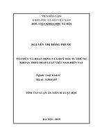 Tổ chức và hoạt động của quỹ đầu tư chứng khoán theo pháp luật việt nam hiện nay tt 