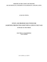 NGHIÊN cứu và đề XUẤT GIẢI PHÁP bảo vệ CHỐNG sét CHO CÔNG TRÌNH điển HÌNH ở VIỆT NAM tt tiếng anh 