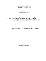 Phát triển một số phương pháp bảo mật và xác thực thông tin”