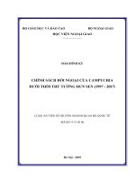 Chính sách đối ngoại của campuchia dưới thời thủ tướng hun sen (1997 2017) 