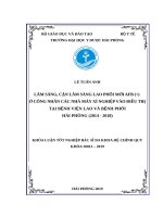 LÂM SÀNG, cận lâm SÀNG LAO PHỔI mới AFB (+) ở CÔNG NHÂN các NHÀ máy xí NGHIỆP vào điều TRỊ tại BỆNH VIỆN LAO và BỆNH PHỔI hải PHÒNG(2014   2018) 