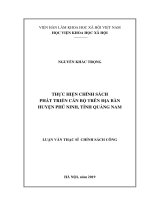 (Luận văn thạc sĩ) Thực hiện chính sách phát triển cán bộ trên địa bàn huyện Phú Ninh, tỉnh Quảng Nam