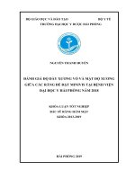 ĐÁNH GIÁ độ dày XƯƠNG vỏ và mật độ XƯƠNG GIỮA các RĂNG để đặt MINIVIS tại BỆNH VIỆN đại học y hải PHÒNG năm 2018 