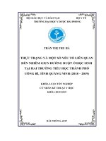 THỰC TRẠNG và một số yếu tố LIÊN QUAN đến NHIỄM GIUN ĐƯỜNG RUỘT ở học SINH  tại HAI TRƯỜNG TIỂU học THÀNH PHỐ UÔNG bí, TỈNH QUẢNG NINH (2018 – 2019) 